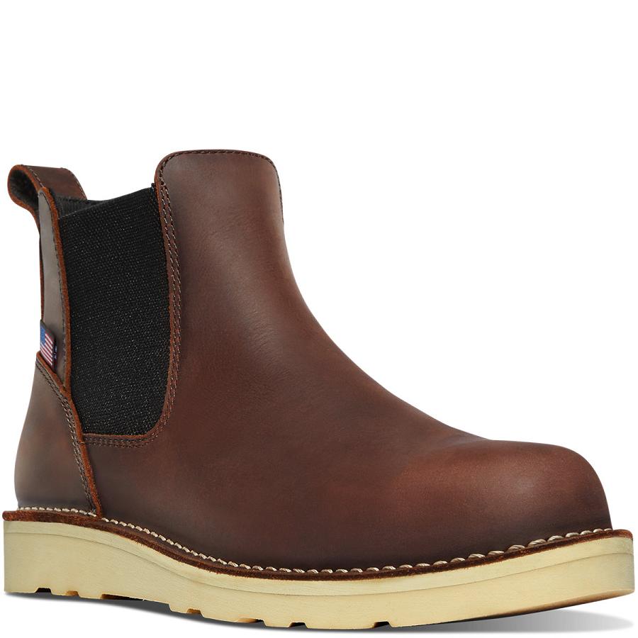 Men's Danner Bull Run Chelsea Boots Brown | AU4186FM