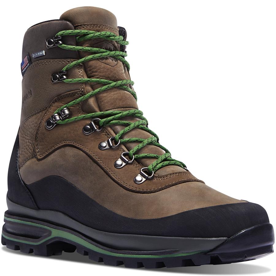 Men's Danner Crag Rat USA Hiking Boots Brown / Green | AU4198WY