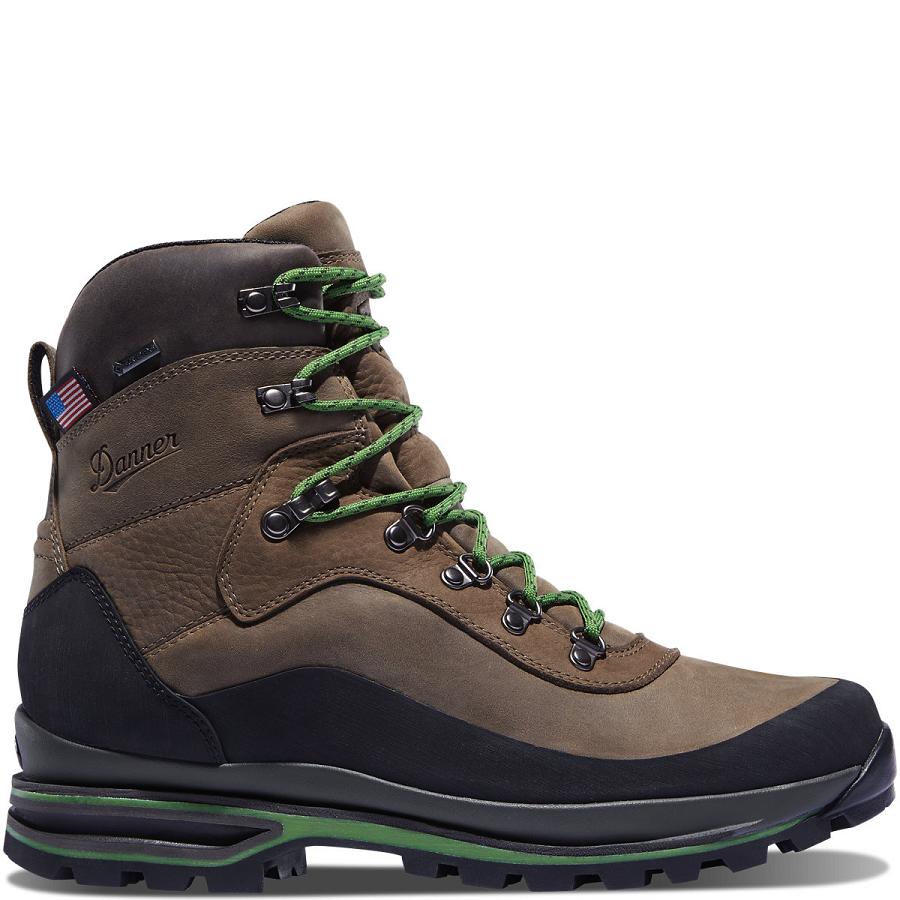 Men\'s Danner Crag Rat USA Hiking Boots Brown / Green | AU4198WY