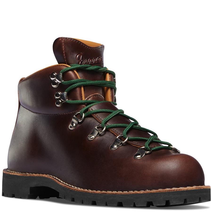 Men's Danner Mountain Trail Hiking Boots Burgundy | AU4253NB