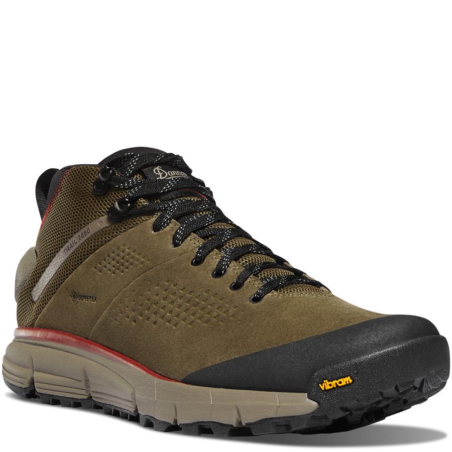 Men's Danner Trail 2650 GTX Mid Hiking Boots Olive | AU4264DN