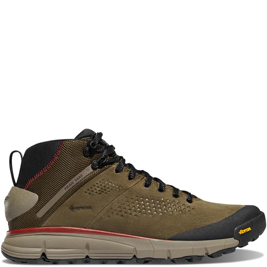 Men\'s Danner Trail 2650 GTX Mid Hiking Boots Olive | AU4264DN