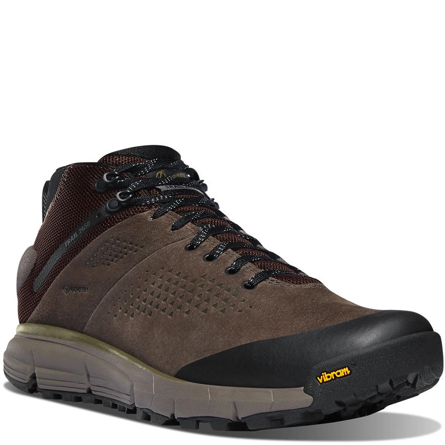 Men's Danner Trail 2650 GTX Mid Shoes Brown / Green | AU4382NB